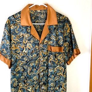 Slinky pajama set with gold trim